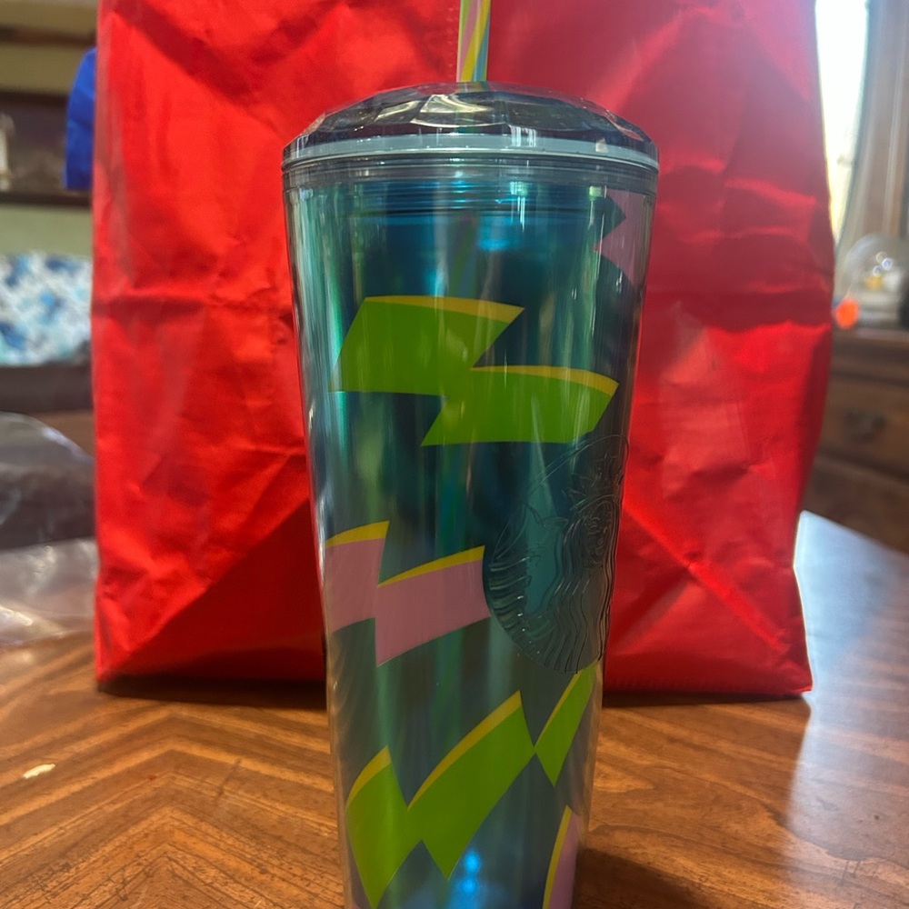 Colorful Tumbler with Straw